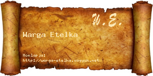 Warga Etelka névjegykártya